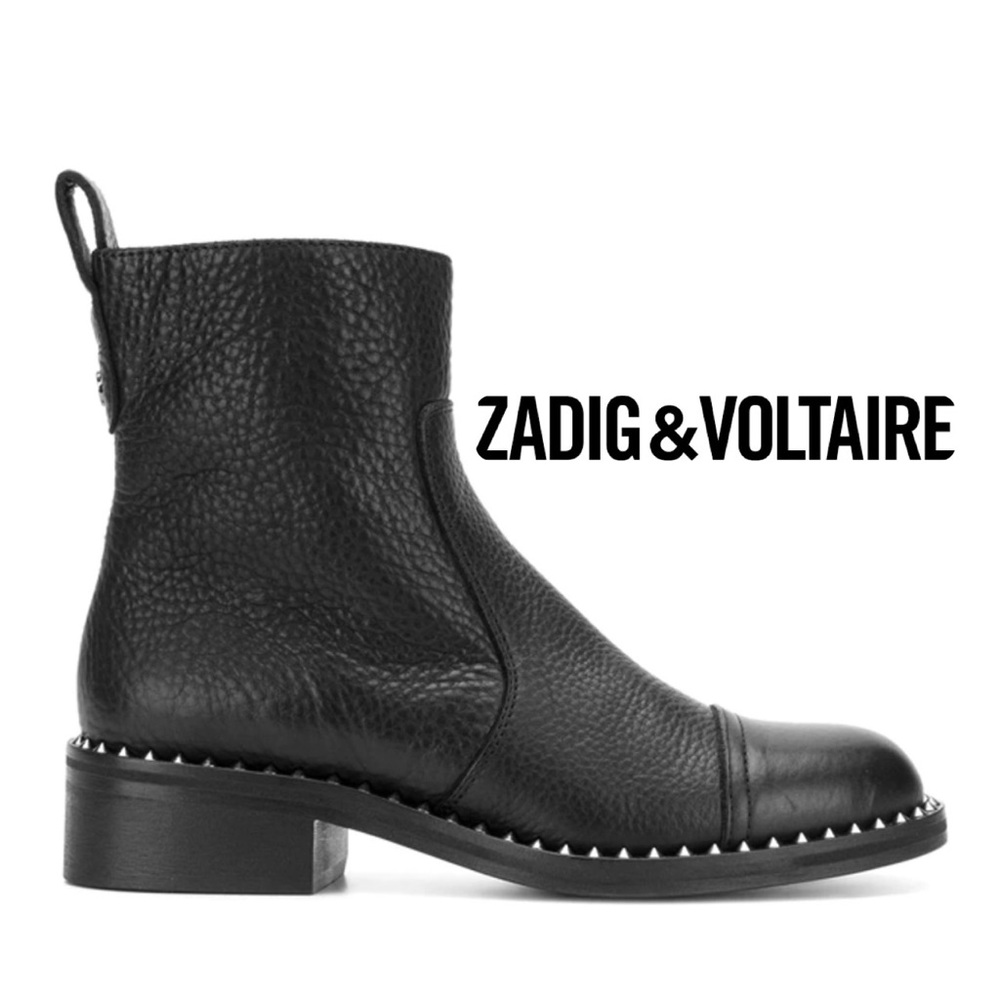 Zadig & Voltaire Empress Clous black boots 39 Leather